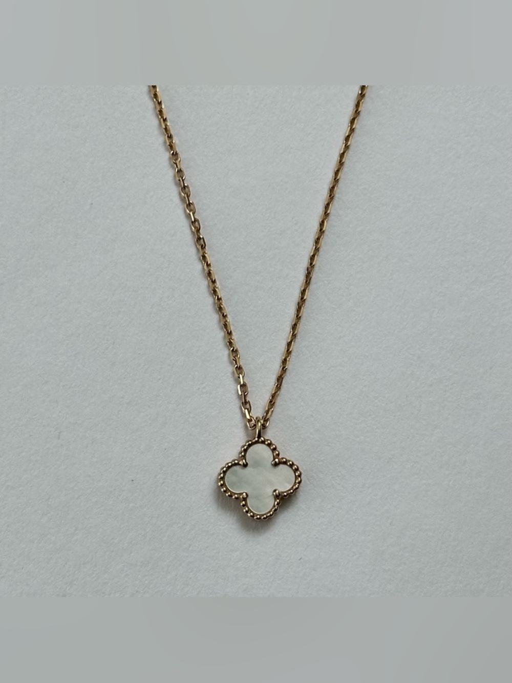Van Cleef & Arpels Sweet Alhambra Pendant Necklace 18K YG Mother of Pearl MOP